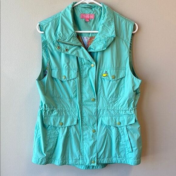Masters Magnolia Lane Aqua Vest large zipper - Picture 1 of 6